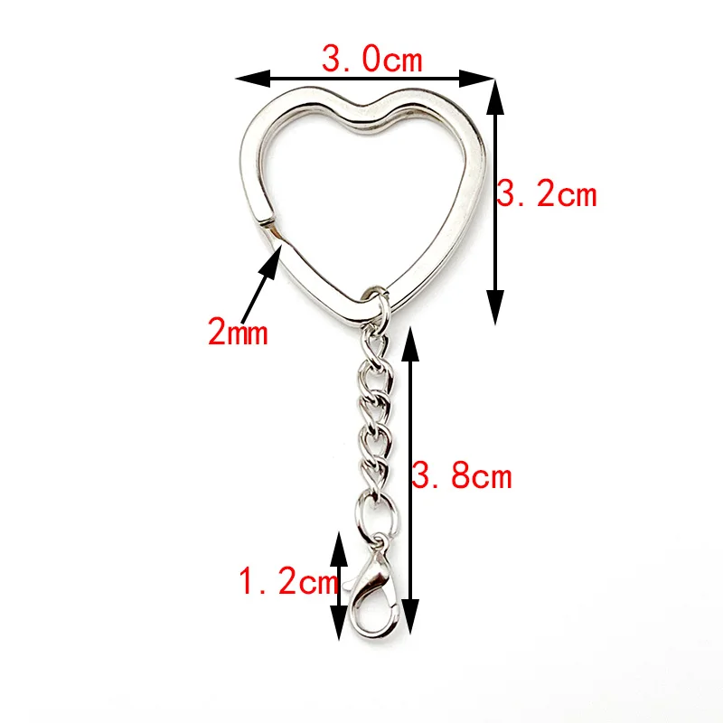 Set of 6 Heart and Star Shaped Metal Key Rings