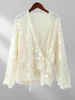 2025 New Women's Sequins Kimono Style Jacket Fashion V Neck Long Sleeve Lace Up Casual Coats Autumn Female High Street Outerwear 4