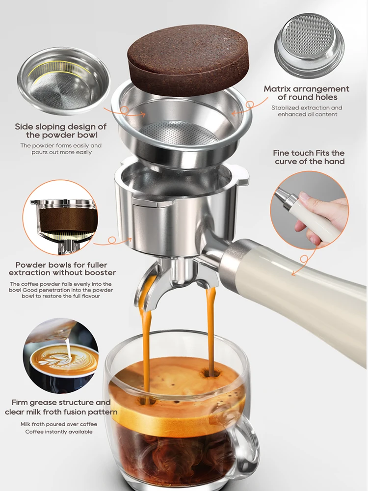 HiBREW 20Bar Semi Automatic Espresso Coffee Machine 58mm