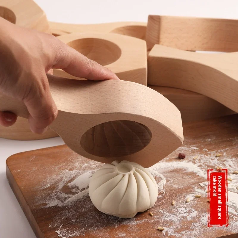 New solid wood hand made stuffed bun pattern Mantou mold is suitable for novices to make hand made steamed bun pasta