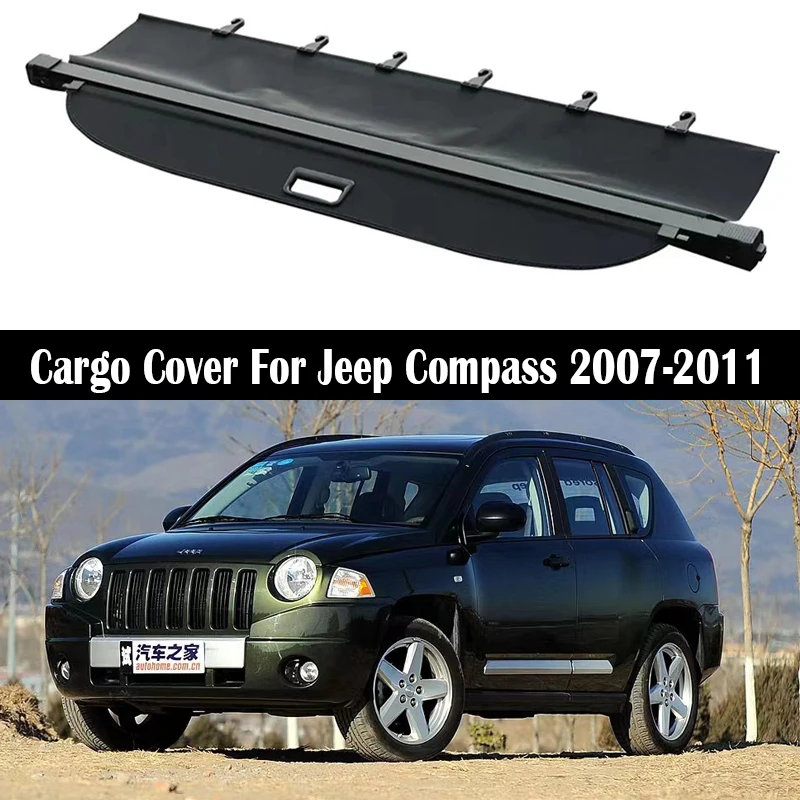 

Rear Trunk Cargo Cover For Jeep Compass 2007-2011 Shield Shade Curtain Partition Board Privacy Blinds Security Accessories