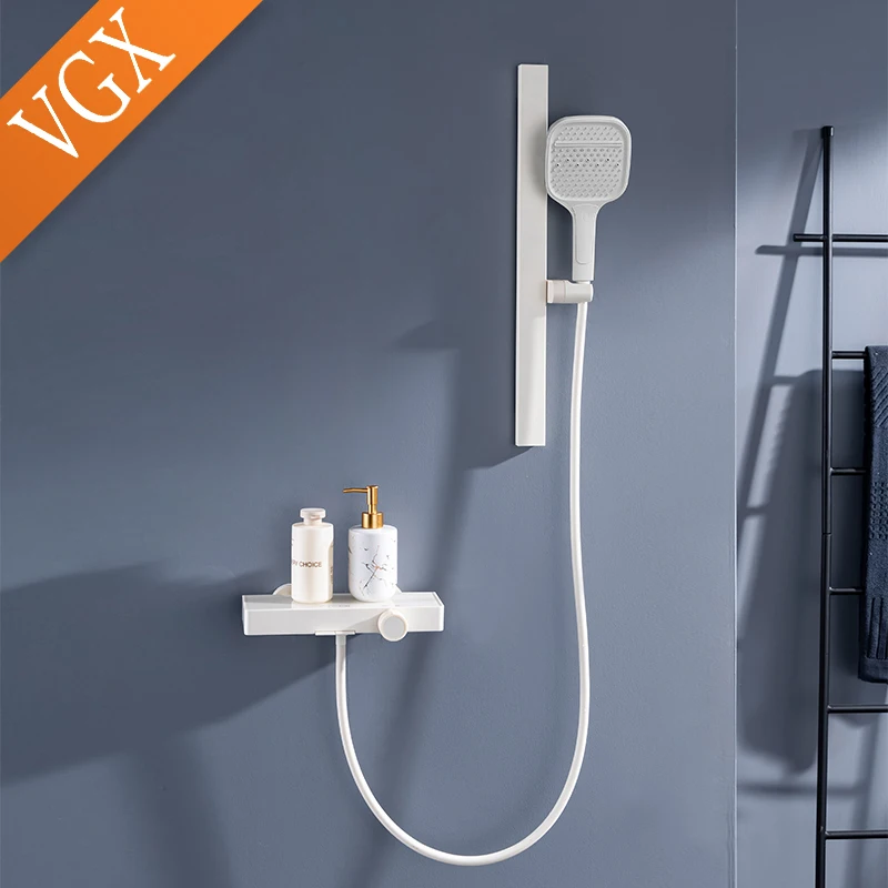 VGX ง่ายชุดฝักบัวยกบาร์อ่างอาบน้ําก๊อกน้ําห้องน้ํา TAP พร้อมก้านยก 3 ฟังก์ชั่น HandShowe 1