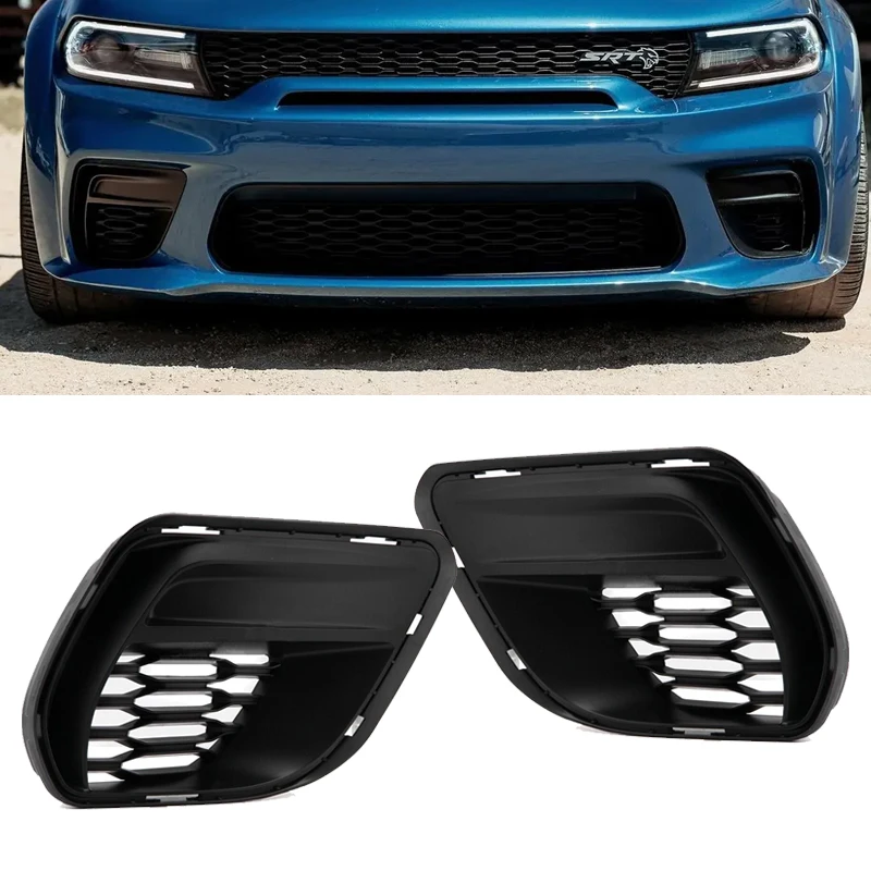 

68499095AA 68422114AA Black Plastic 1 Pair Front Left & Right Fog Light Lamp Cover Bezel Trim Fit For Dodge Charger 2015-2021