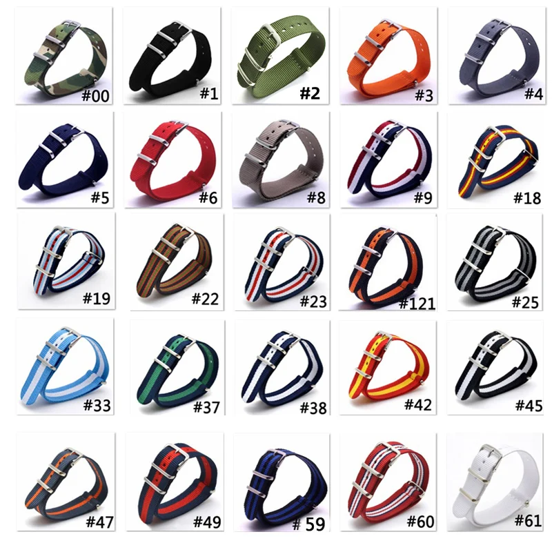 

1pcs Strap 16mm 18mm 20mm 22mm 24mm Nylon Watch Band Breathable Watch Strap for Army Sport Watch Belt Dropshipping