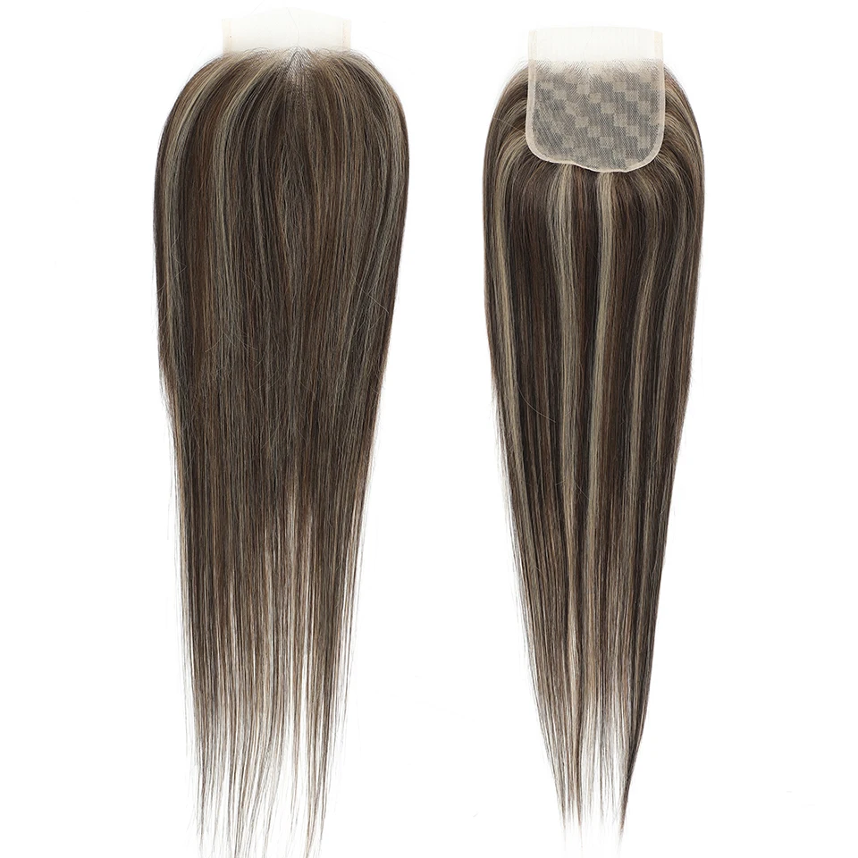 4x4 Transparent Lace Closure Straight Synthetic Blonde Dark Brown Black Color 613 Lace Closure