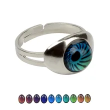 

1pc Crystal Jewelry Changing Color Mood Ring Magic Eye Shape Smart Jewelry for Women Creative Adjustable Gift