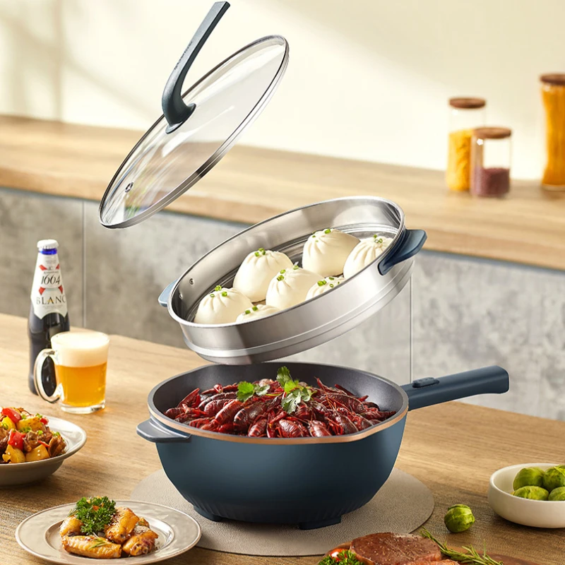 Electric Frying Pan Olla Electrica Multifuncion Electric Hot Pot Cooking  Large Capacity Integrated Electric Caldron