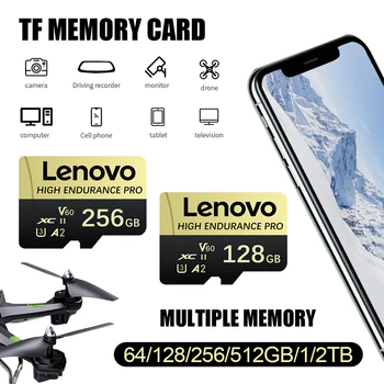 Lenovo High Speed Micro SD Memory Card 512GB 4K Full HD Video Compatible with Phone GoPro Action Camera 64GB 128GB 256GB 2