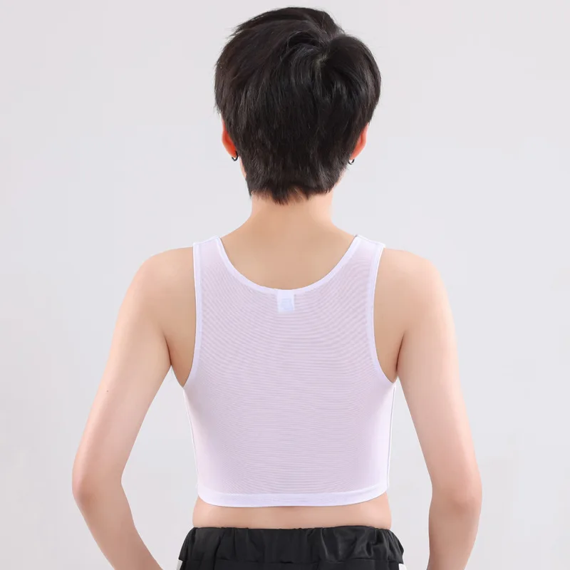 Front Zipper Breast Binder Transmen Lesbian Elastic Breathable Bustier Shirt Summer Comfort Women Les Shapewear Corset Top
