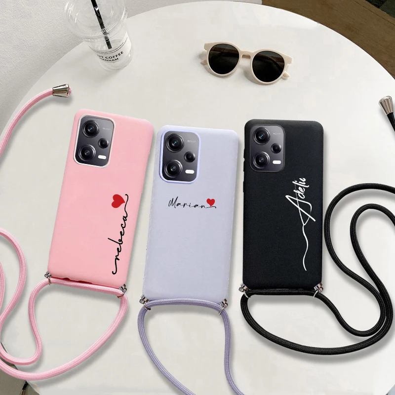 Custodia Personalizzata Personalizzata Con Nome Per Xiaomi Redmi Note 12 Custodia Morbida Con Cordino Globale Per Redmi Note 12 Pro Plus