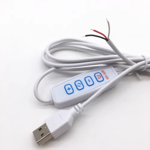 스위치 포함 LED 조광기, 1.5m USB 케이블, 조도 조절 원격 제어, 2 핀 3 핀 연장 와이어, 단일 2 3 색 CCT LED 조명용 DC 5V 2