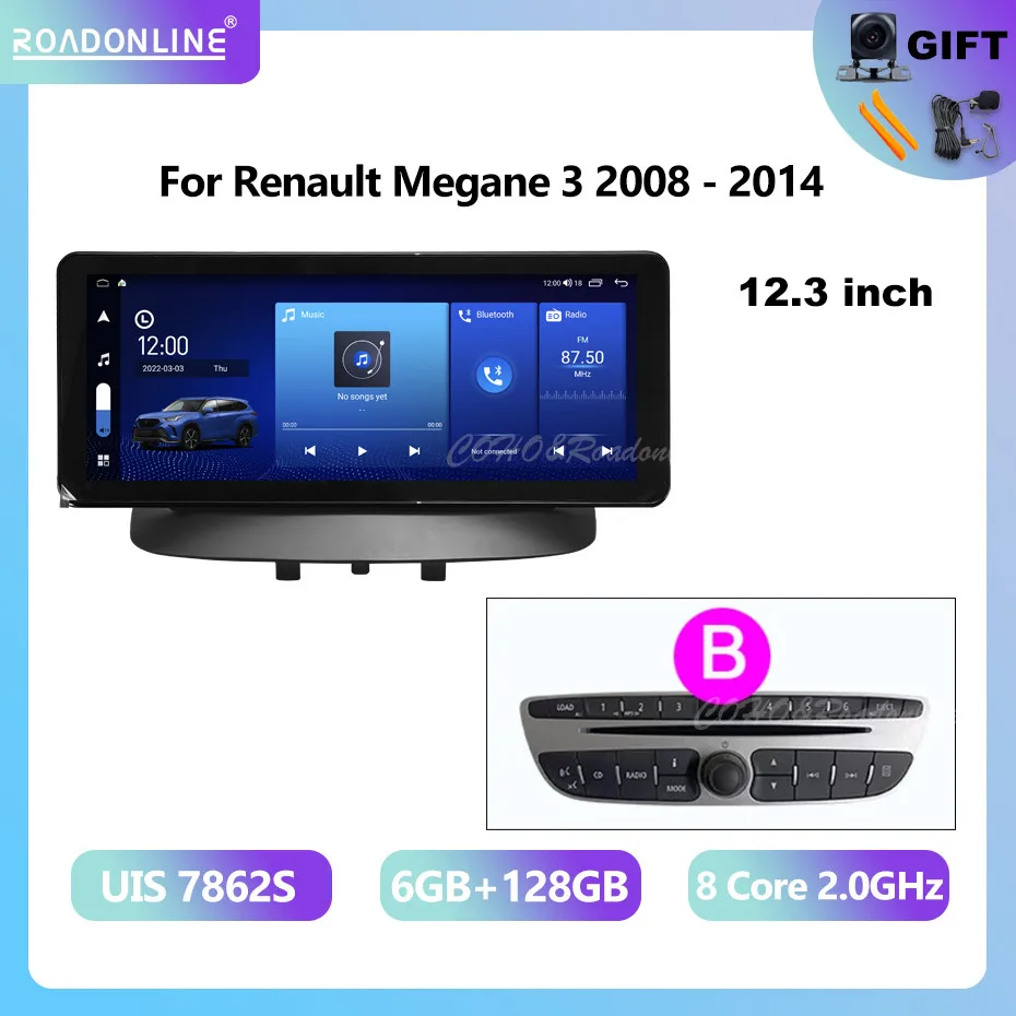 RÉCEPTEUR KENWOOD 1-DIN Autoradio DAB Bluetooth pour Renault Megane III