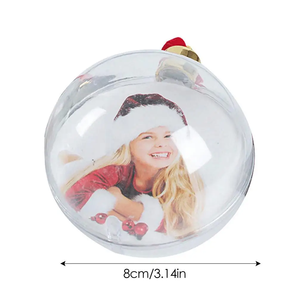 thumbnail image 1 of Marco de fotos transparente para hacer uno mismo, colgante con forma de muñeco de nieve y bola de cinco estrellas, adornos colgantes para árbol de Navidad, decoraciones para festivales, regalos sorpre, 1 of 5