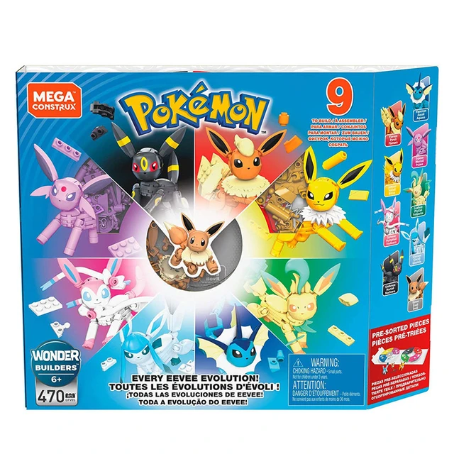 Mega pokémon cada eevee evolução brinquedo conjunto de construção vaporeon  jolteon flareon espeop umbreon leafeon glaceon sylveon - AliExpress