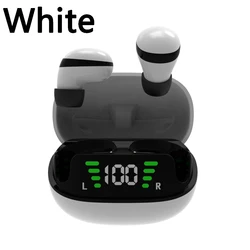 Compact Wireless Bluetooth Earbuds with Mic - HiFi Sound & Universal Compatibility (White)