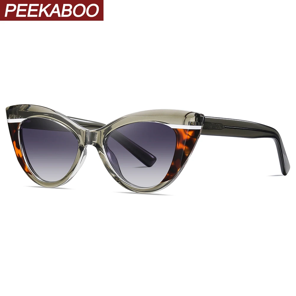 

Женские солнцезащитные очки кошачий глаз Peekaboo, ацетатные поляризационные очки из TR90 в стиле ретро, уличные аксессуары, леопардовые, коричневые, 2024
