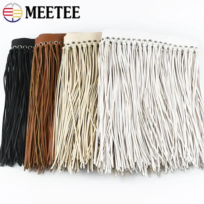 1Meter 23cm PU Leather Tassel Fringe Trim Lace Ribbon Handbag Dress Decor Tassels Performance Clothes Sewing Material