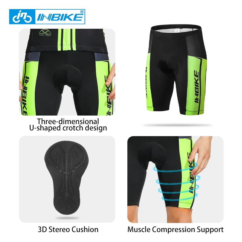 Pantaloncini Da Ciclismo Uomo INBIKE - Con Fondello 3D Gel, Traspiranti | Per MTB, Strada, Allenamento