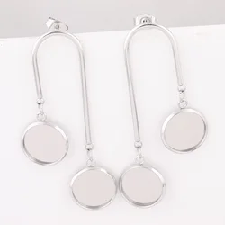 Elegant Gold - Plated Stainless Steel Earring Bases - Set of 6 - 12mm bezel (Plain steel)