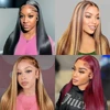 36 38 Inch 13x6 HD Transparent Bone Straight Lace Frontal Wigs 5x5 Glueless Wear and Go Human Hair Wig 200 Density for Women 4