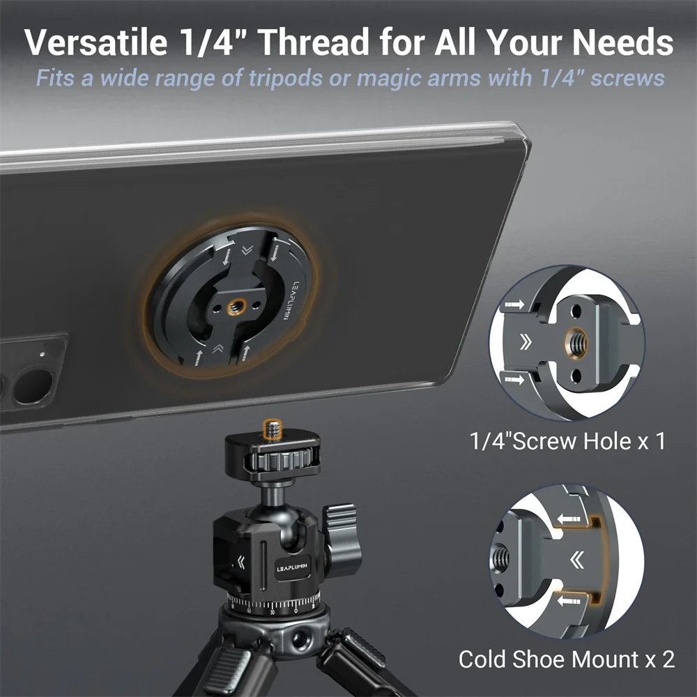 REYGEAK Tripod Phone Mount Adapter, Camera Cold Shoe Phone