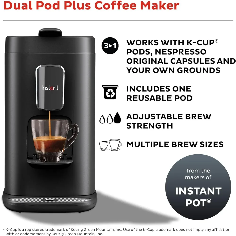 , 3-in-1 Espresso, K-Cup Pod and Ground Coffee Maker, From the Makers of Instant Pot with Reusable Coffee Pod for Ground Coffee 2