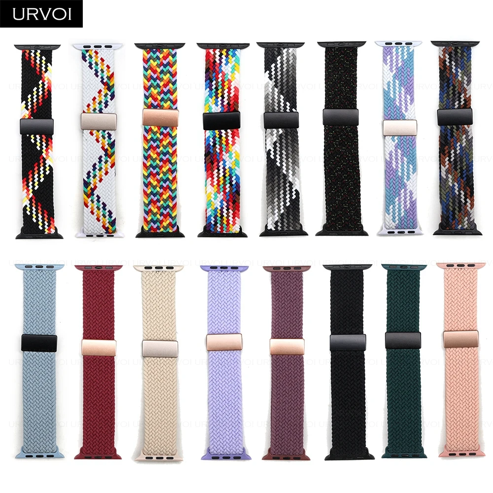 Braided Elastic Nylon Wristband with Magnetic Fold Buckle