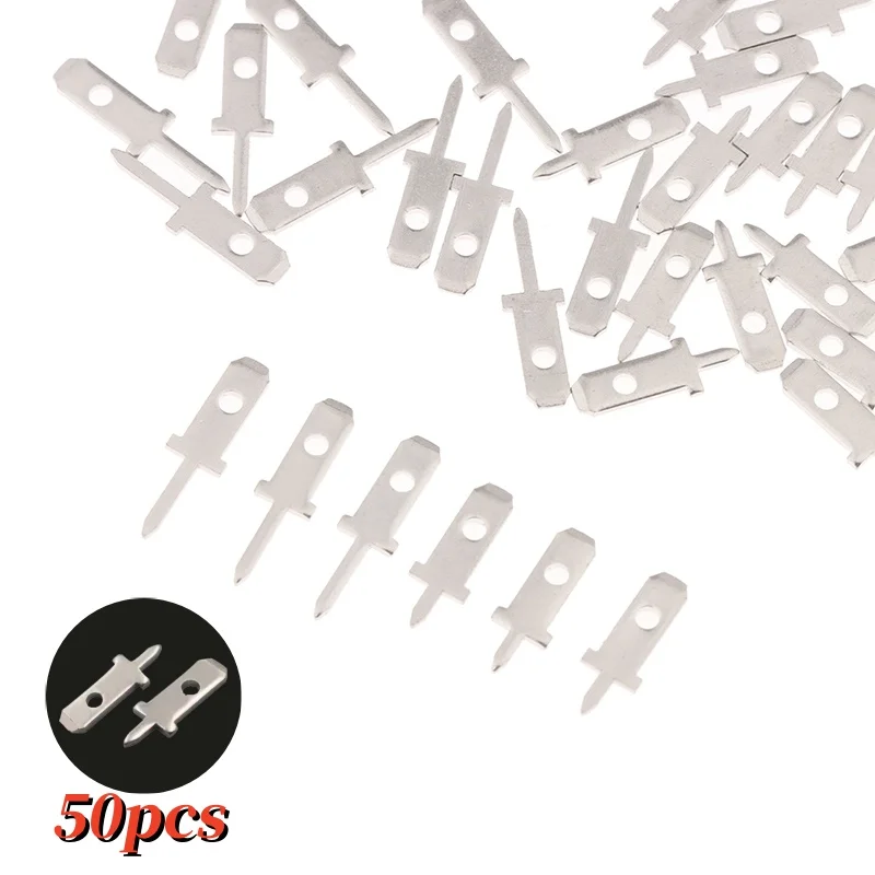 【Trusted】 50pcs 2.8 Inserts Plug Spring Terminal Solder Lug Thickness 2.8*0.8mm One Legs , Welding Sheet