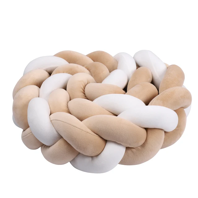 Pare-chocs pour lit de bébé 1-4M, tissage tressé noué à la main, protection de berceau en peluche, oreiller à nœud pour bébé, décor de chambre de bébé 1