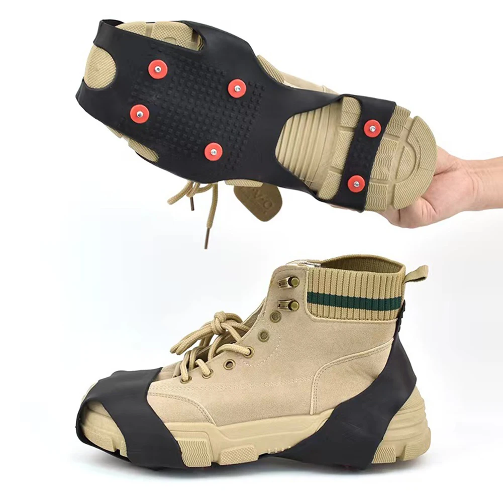 1 Pair 6/10 Studs Antiskid Snow Ice Climbing Shoe Spikes Ice Grips