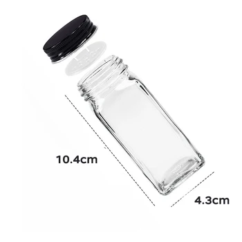 120ML Seasoning Shaker Bottles Glass Spices Condiment Jars Kitchen Salt and Pepper Shaker Spices Boxes for Kitchen Gadget Tool 6