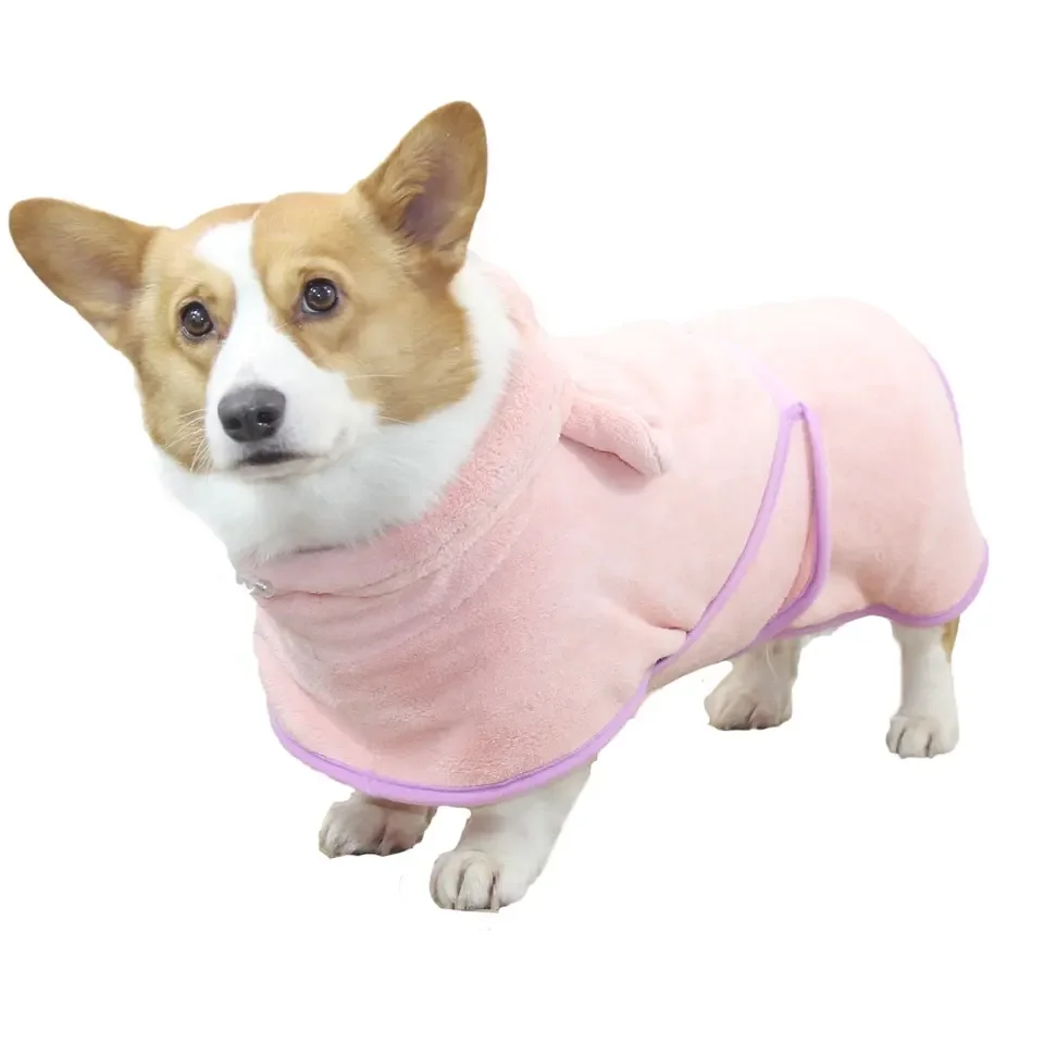 

New Custom Microfiber Pet Supplies Quick Drying Super Absorbent Pet Cats Dog Grooming Bathrobe Cleaning Bath Towel