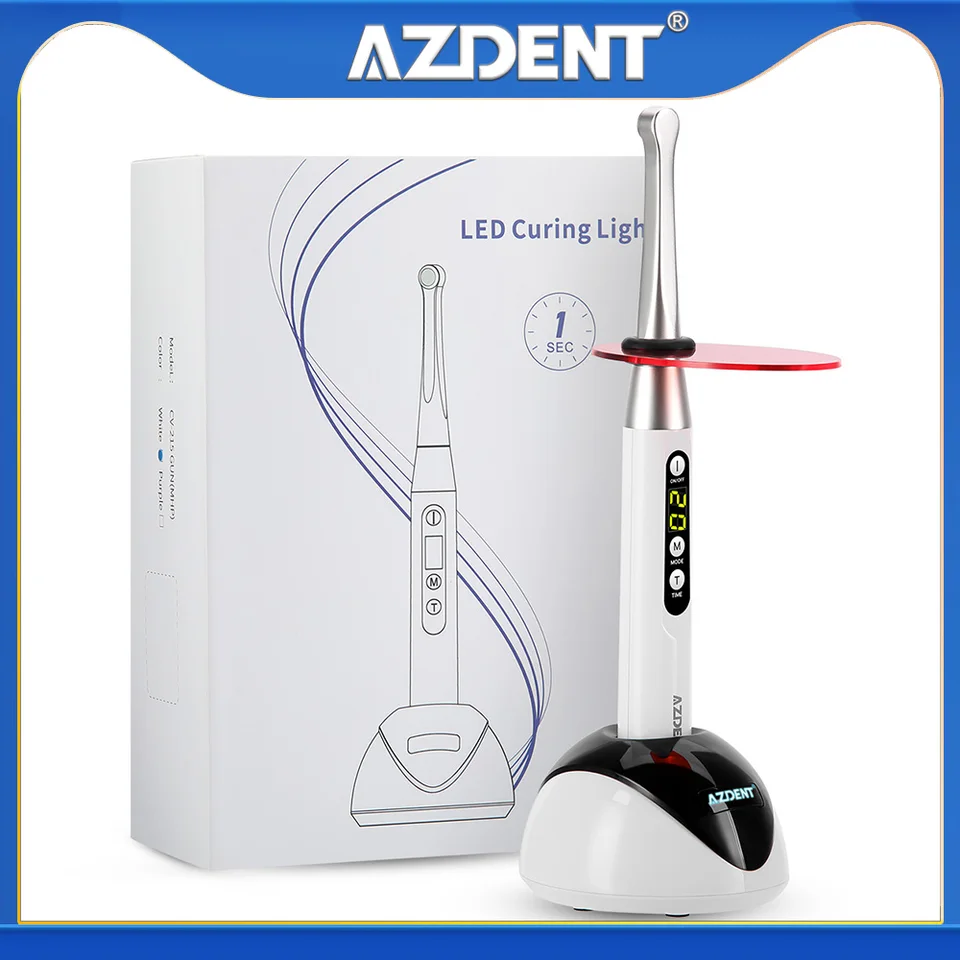 100v-240v AZDENT 歯科用LED硬化光照射器 1秒硬化 3モード強度 2200mw