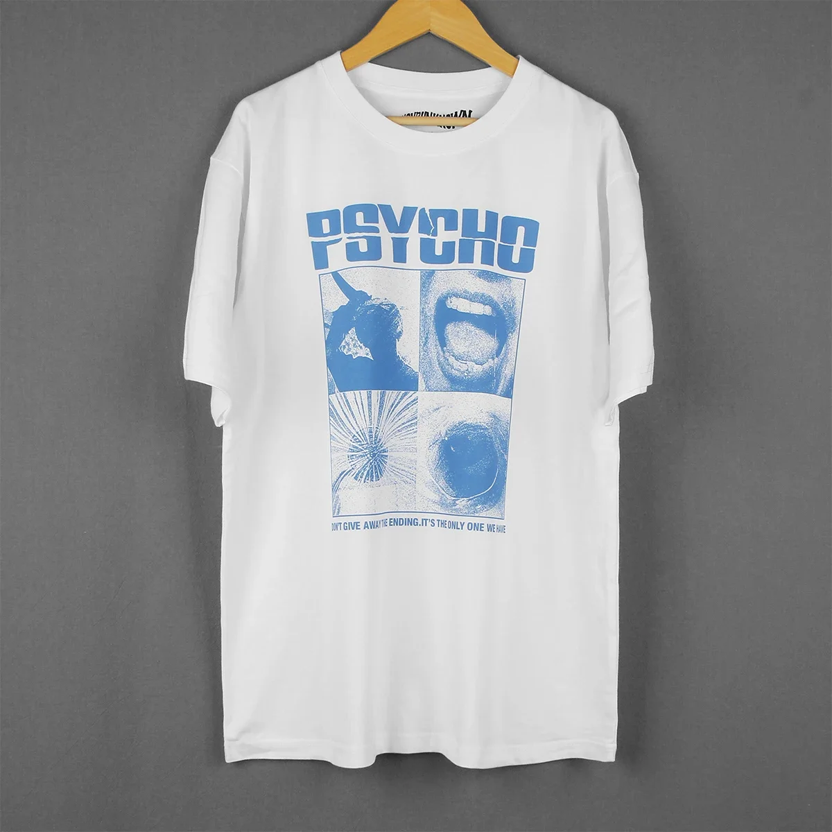 

Alfred Hitchcock Psycho T-Shirt Horror Movie The Birds Rear Window Vertigo Men Summer White Cotton Tee Shirt