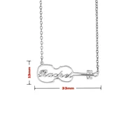 Collier Violon Personnalisé avec Nom Gravé – Cadeau Idéal pour Amateurs de Musique – Breloques Instrumentales – Pendentif Violon Argenté – Cadeaux 6
