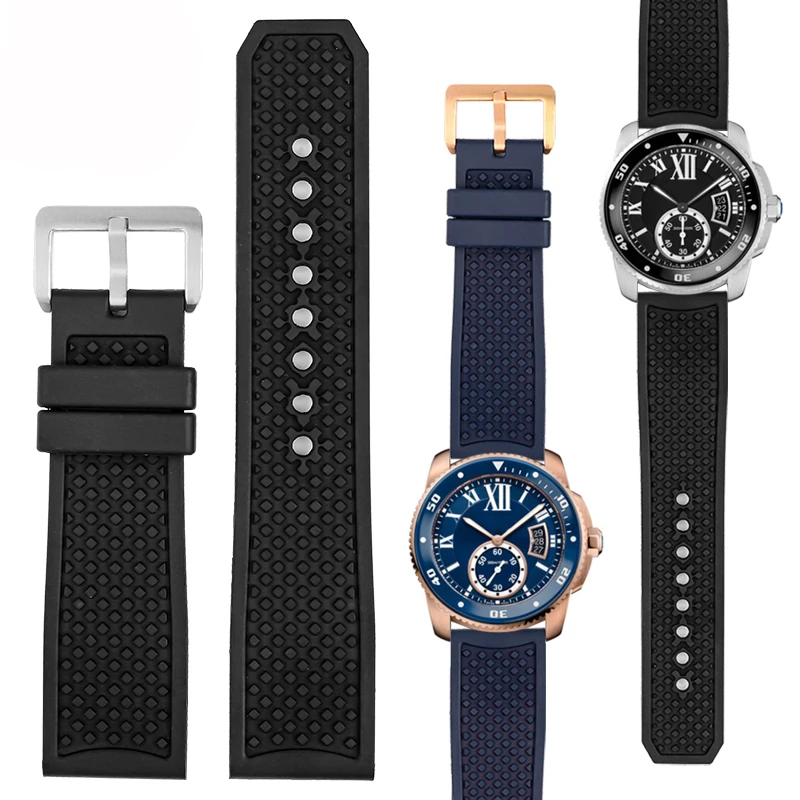 Cinturino Per Orologio In Gomma Morbida Di Alta Qualità Per Cinturino Sportivo Impermeabile Cartier Nastro Sportivo London Tank Bracciale Nero Blu 23M