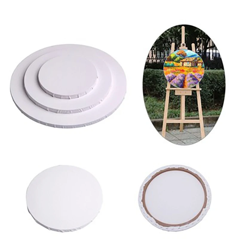 Canvas Painting Board Round Artist Boards Panels Panel Oil Stretched Blank  Acrylic Drawing White Circle Large