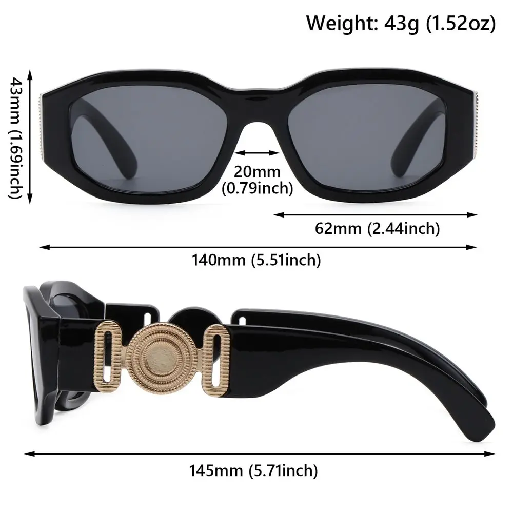 Beach Steampunk Women Men Trendy Design Small Sun Glasses UV Protection Rectangular Shades Irregular Sunglasses