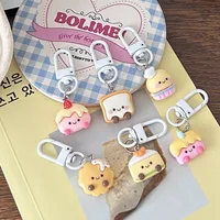 Cartoon Dessert Cookie Cake Toast Keyring Fashion Sweet Doll Pendant Lovely Animal Keychain Backpack Decoration Accessories 1