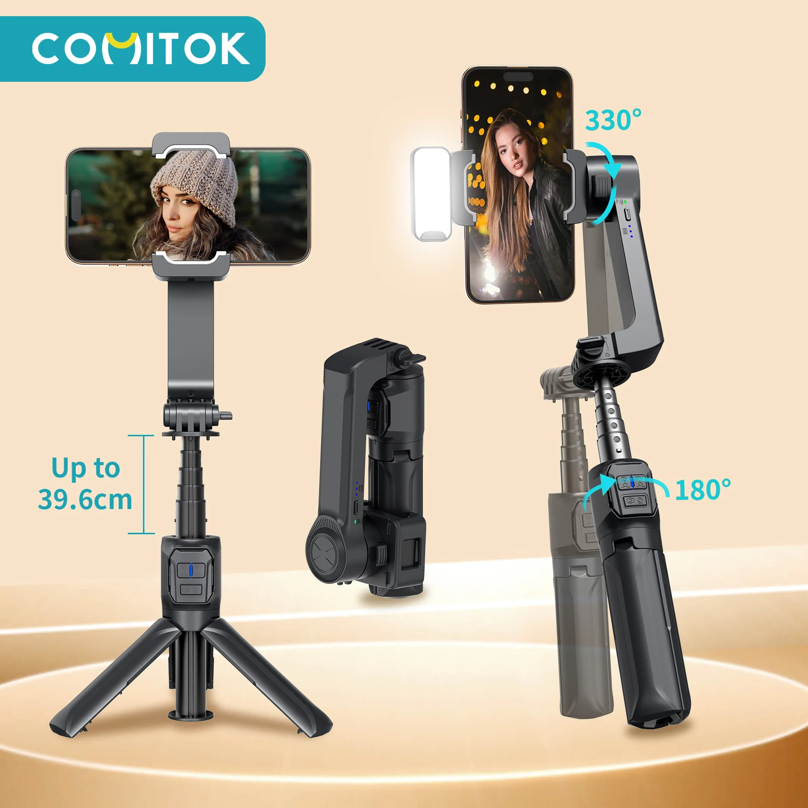 Tongsis Monopod And Gimbal Gimbal Stabilizer Fill Light Selfie
