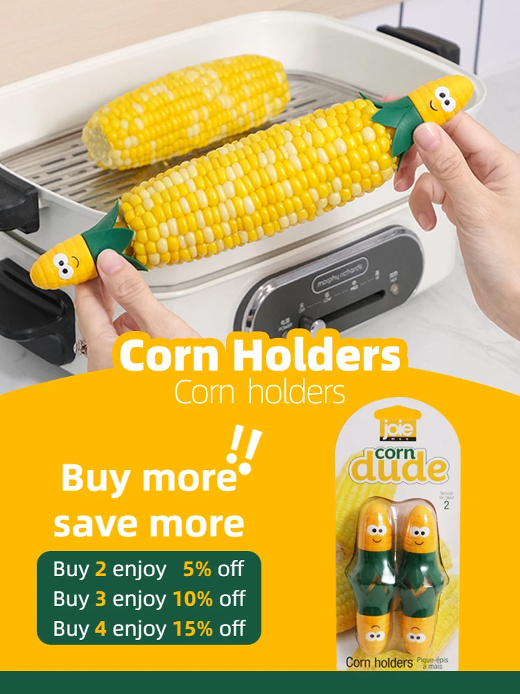 Joie Corn Holders Children Safe Heat-resistant Corn Tools For Hot Stainless Steel Forks BPA-free Food Grade Plastic Handles cutlery set western style cutlery set picnic cutlery set stainless steel cutlery set picnic tableware camping cutlery set wooden cutlery set ceramic dinnerware set