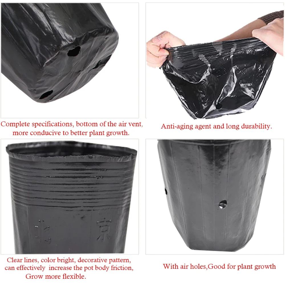 Soft Plastic Seedling Planters Bowl Nursery Breathable Pots Grow Bag Basket Flower Vegetable Gardening Tools Accessories