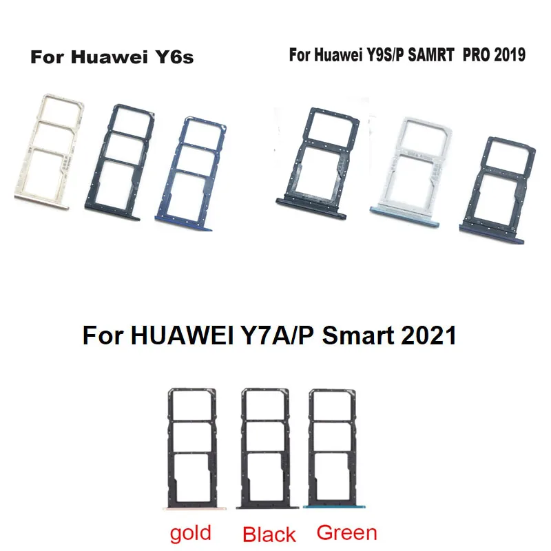 

New For Huawei P Smart 2021 Y7A Y9S Y6S Sim Card Tray Slot Holder Socket Adapter Connector Repair Parts Replacement