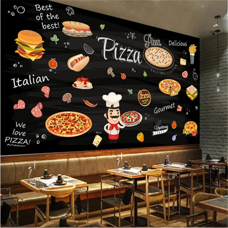 

3D обои для закусок, гамбургеров, пиццы, картошки фри