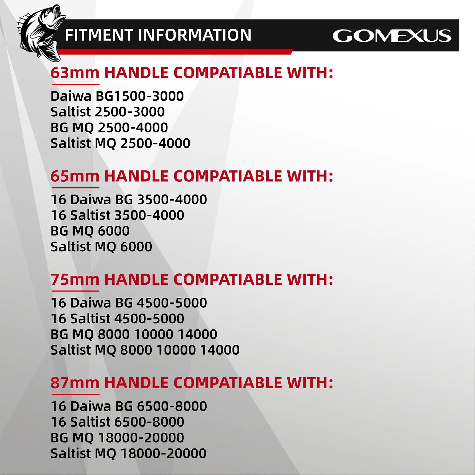 GOMEXUS Handle for Daiwa Saltist 2500-5000 (Saltist MQ Choose Different  Size)