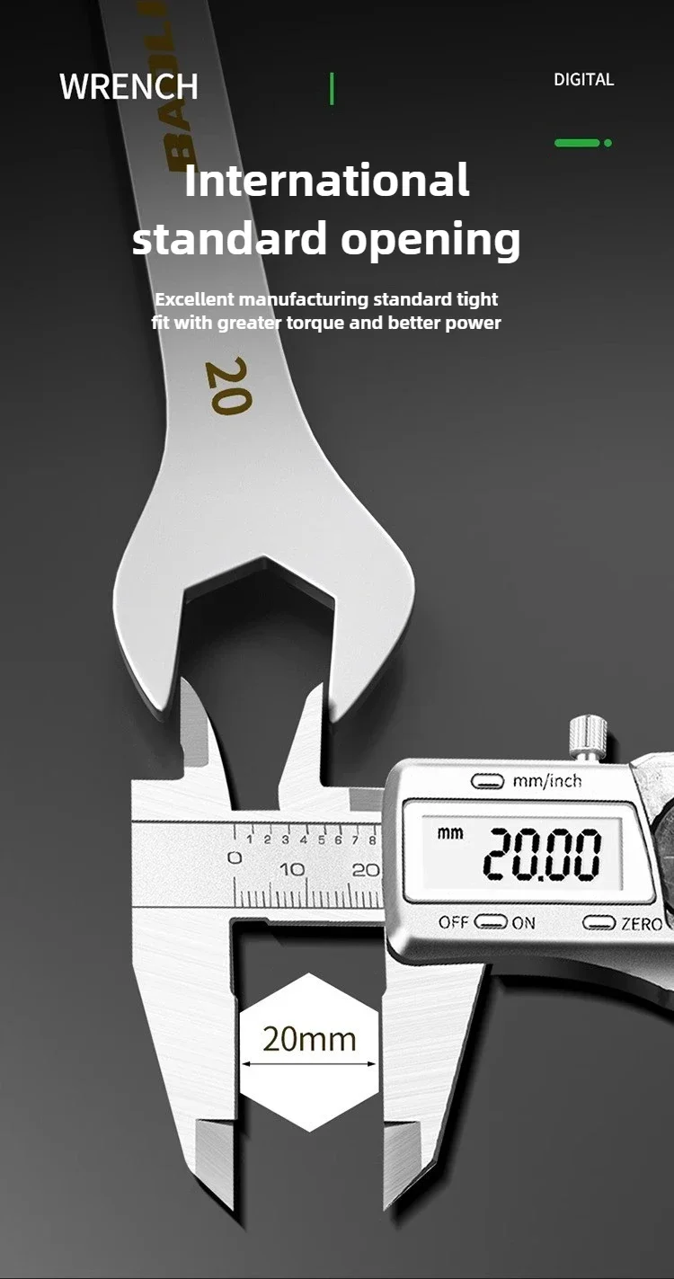 Ultra-Thin Dual-Purpose Open-End Wrench with Large Plum Head
