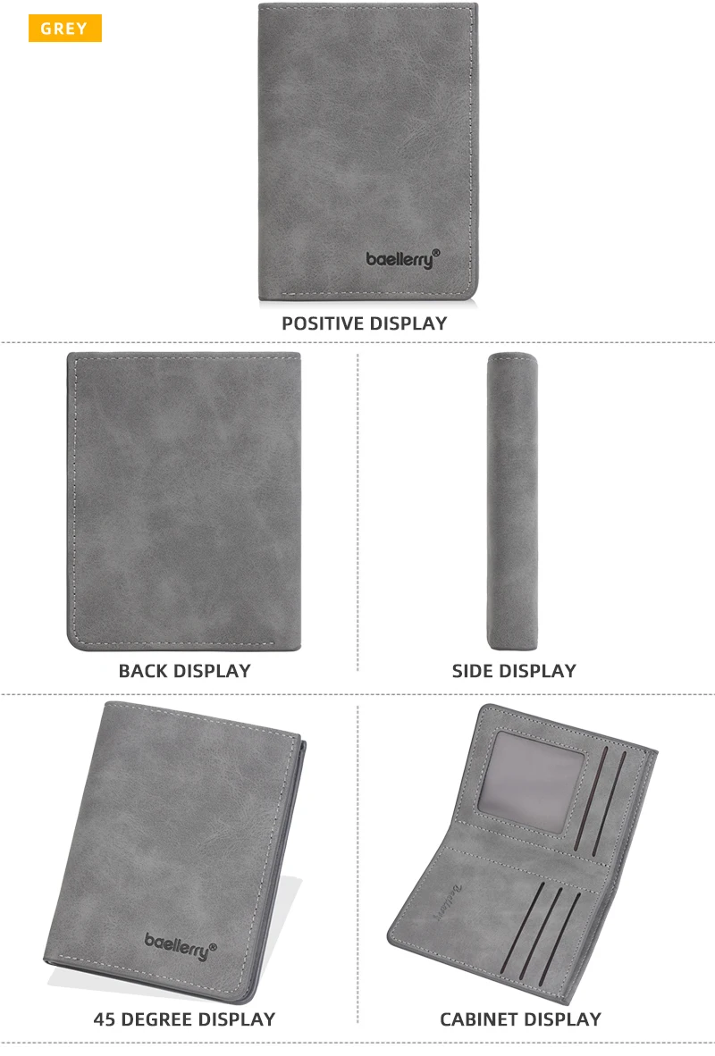 Baellerry Neue Kurze Männer Brieftasche Kleine Karte Taschen Foto Halter Dünne Männliche Geldbörsen Hohe Qualität Kreditkarte Halter Männer Geld Clips – Detail 7