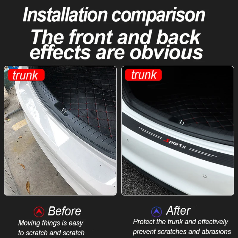 Carbon Fibre Car Door Sill Protective Strip Set - Sport Styling & Anti-Collision Decor