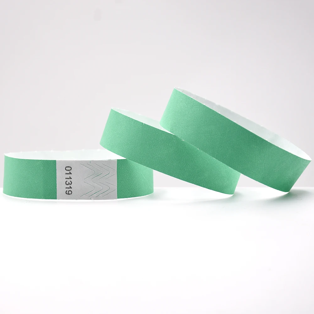 1000Pcs serial number Bracelet Cheap One Time Use Different Fluo Neon Colors Tyvek Paper Wristbands for Events and Wedding Party