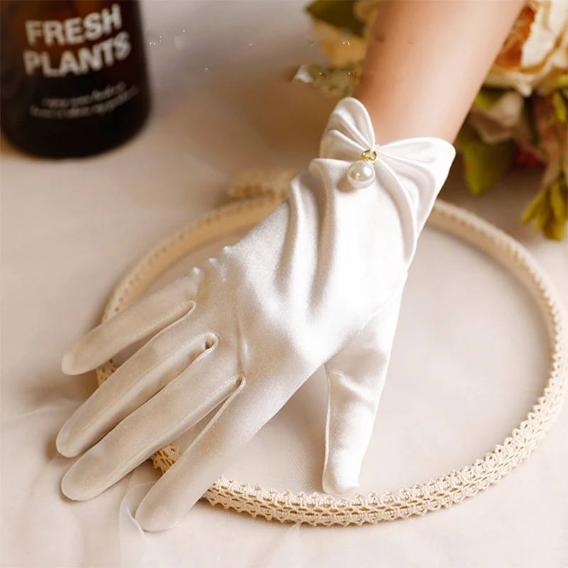 Bridal Wedding Gloves Short Tulle Cotton Party Prom Dress Accessories